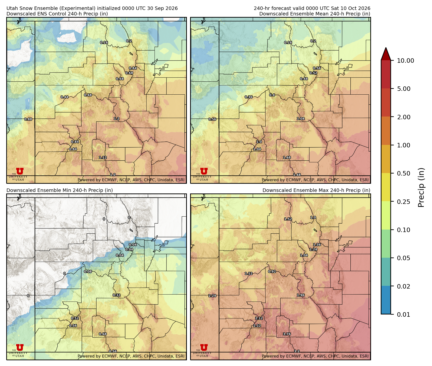 Latest NAEFS total precipitation forecast