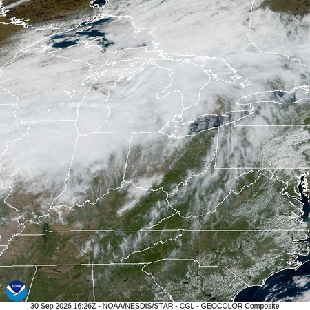 latest image of Central Great Lakes  geocolor