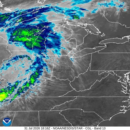 latest image of Central Great Lakes IR