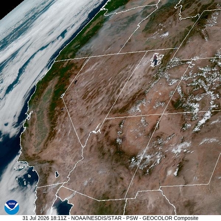latest image of Pacific Southwest geocolor