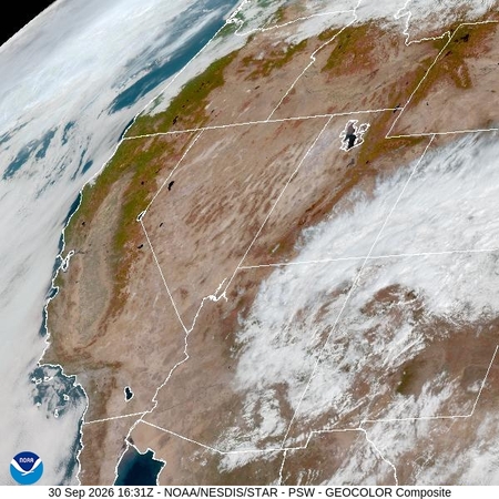 latest image of Pacific Southwest geocolor