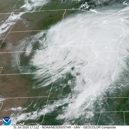 latest image of Upper Miss. Valley geocolor